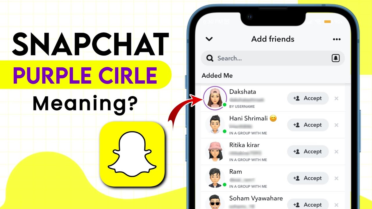 what does the purple circle mean on snapchat
